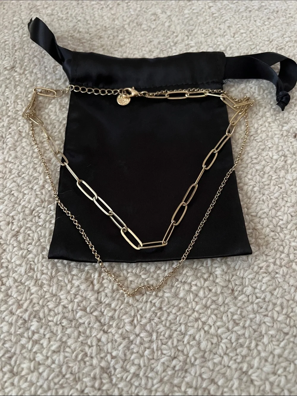 Gold Layered Chain Necklace - Women Bags Accessory